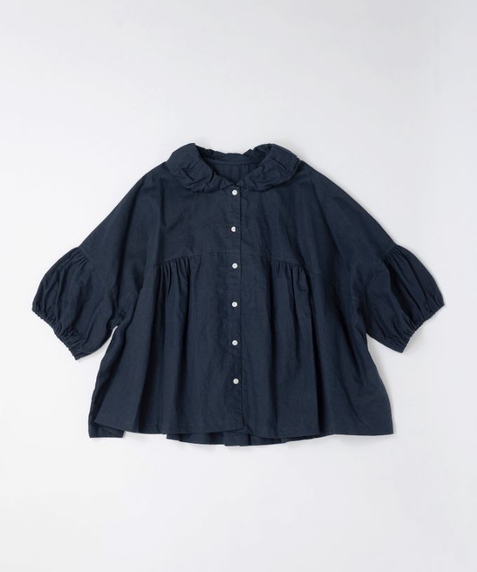 ブリサ・４【プラスサイズ】ふんわり丸襟のビッグシルエットブラウス