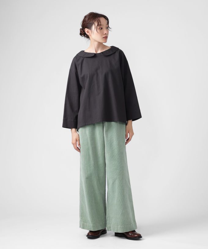 レティトップ　起毛コットンストレッチ素材のプルオーバー