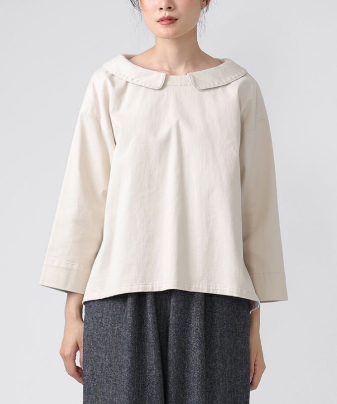 レティトップ　起毛コットンストレッチ素材のプルオーバー