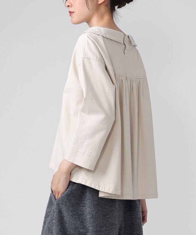 レティトップ　起毛コットンストレッチ素材のプルオーバー