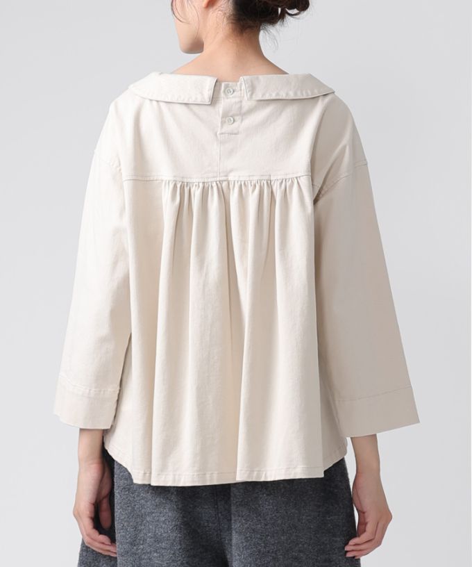 レティトップ　起毛コットンストレッチ素材のプルオーバー