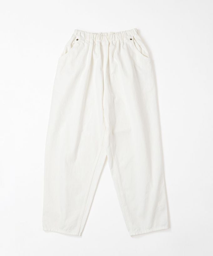マオパンツロングホワイト 新登場ロング丈/ホワイトデニムバック