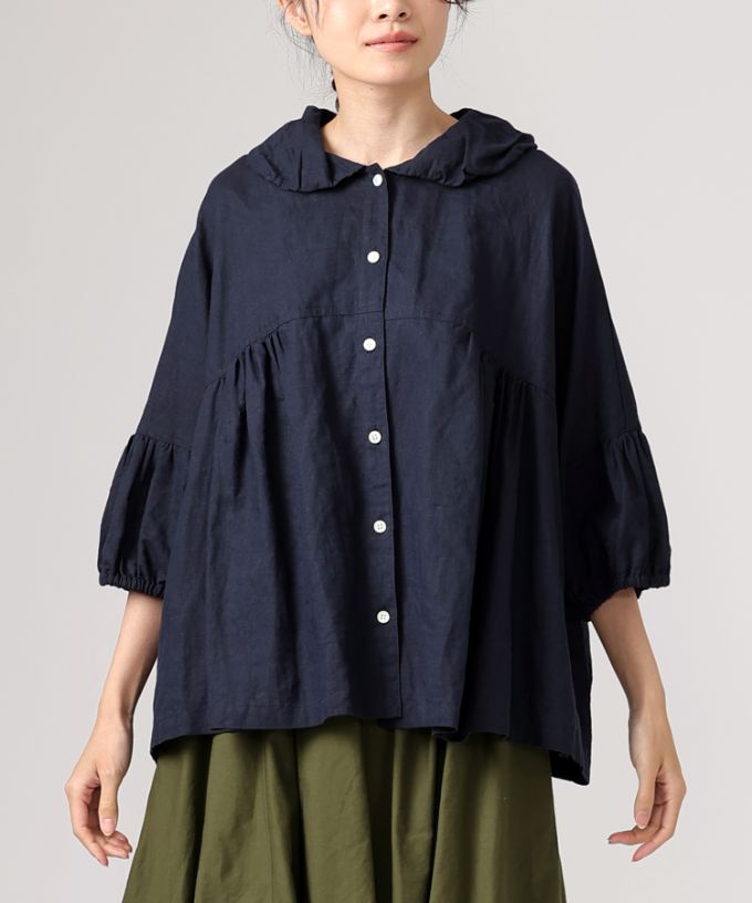 ブリサ ふんわり丸襟のビッグシルエットブラウス
