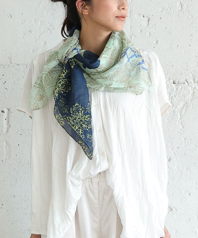 てくまくまや　ぎん ［KusaKanmuri　シルクコットンストール ]