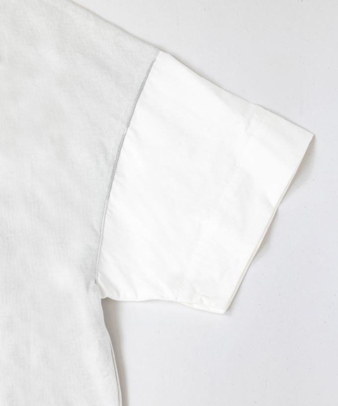 ミレーユトップ　袖切り替えのドロップショルダートップ