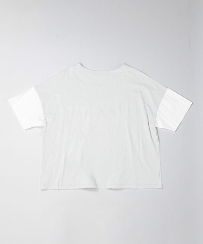 ミレーユトップ　袖切り替えのドロップショルダートップ