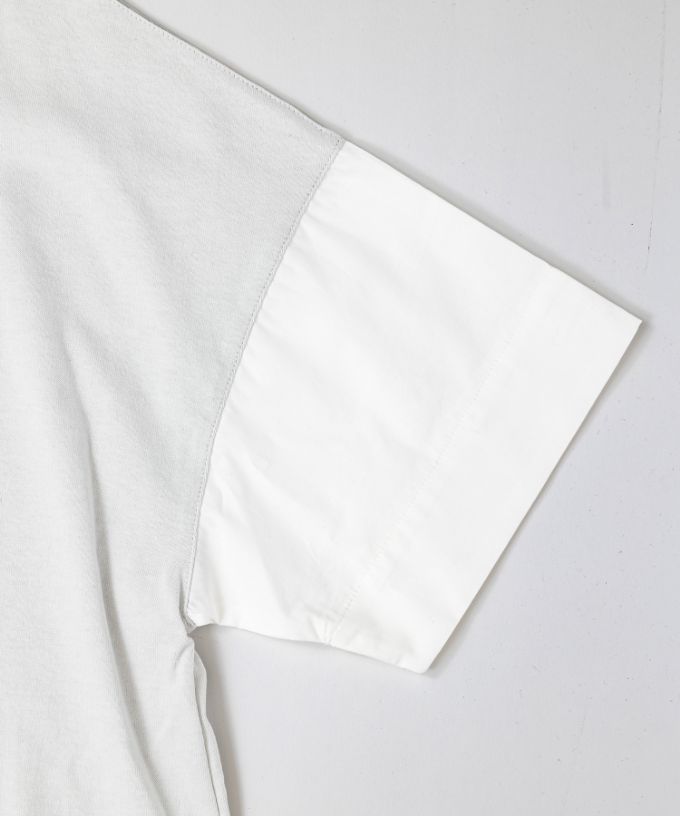 ミレーユトップ　袖切り替えのドロップショルダートップ