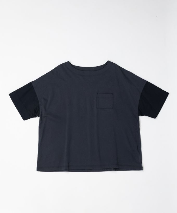 ミレーユトップ　袖切り替えのドロップショルダートップ