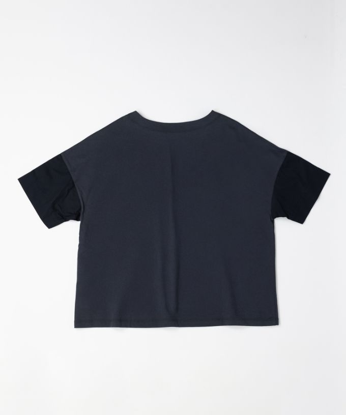 ミレーユトップ　袖切り替えのドロップショルダートップ