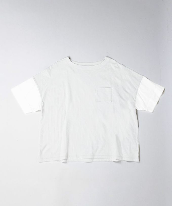 ミレーユトップ　袖切り替えのドロップショルダートップ