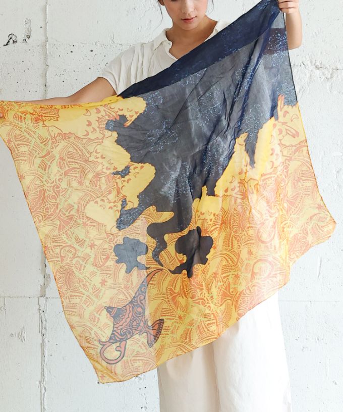 てくまくまや　きん ［KusaKanmuri　シルクコットンストール ]