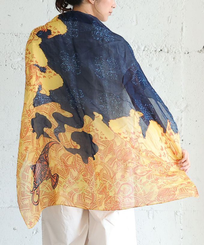 てくまくまや　きん ［KusaKanmuri　シルクコットンストール ]