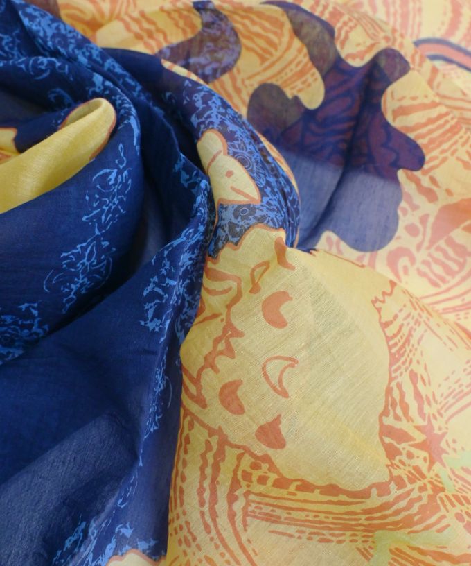 てくまくまや　きん ［KusaKanmuri　シルクコットンストール ]