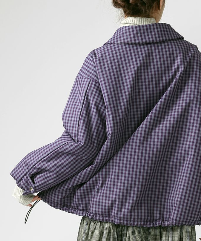 アバジャケット　ギンガムチェックの中綿入りジャケット