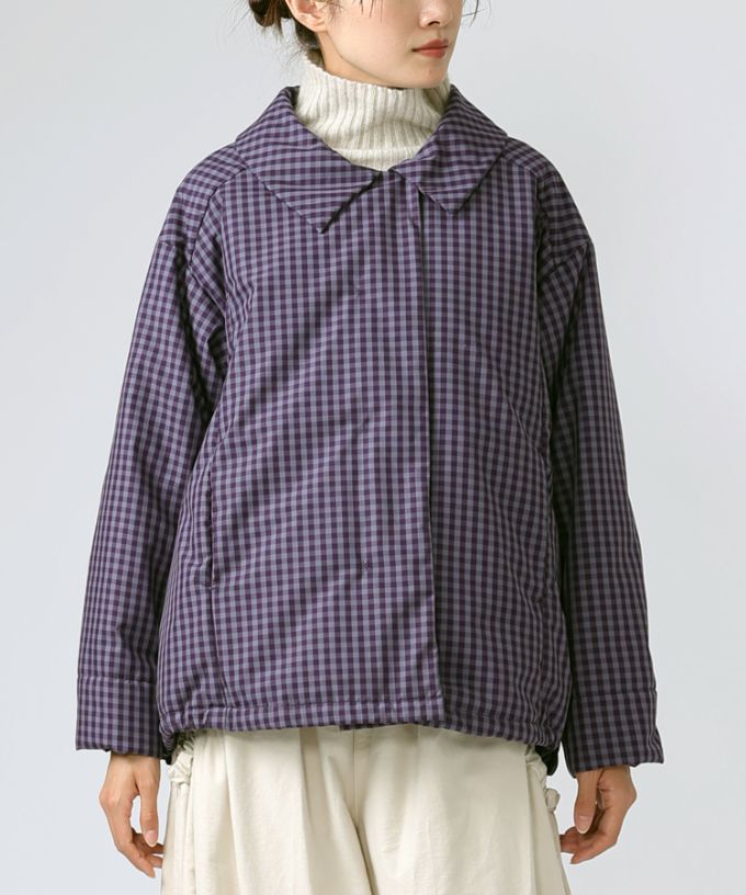 アバジャケット　ギンガムチェックの中綿入りジャケット