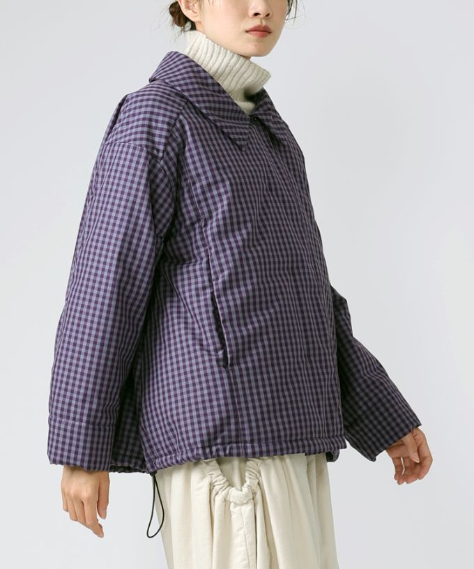 アバジャケット　ギンガムチェックの中綿入りジャケット