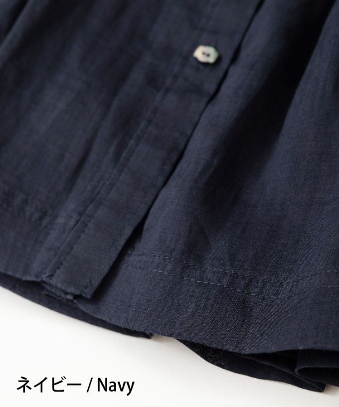 【SALE】リオン　麻ボイルのタックブラウス