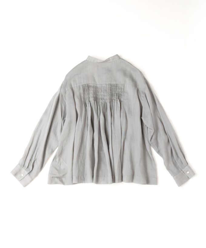 【SALE】リオン　麻ボイルのタックブラウス