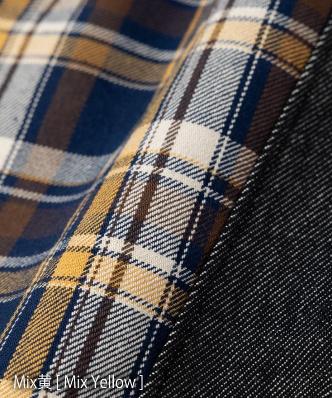 ＊美品＊バスコ／チェック　ゴムパンツ　マオパンツ マオパンツ・24 ツイルチェック切り替えの後ろビッグポケット