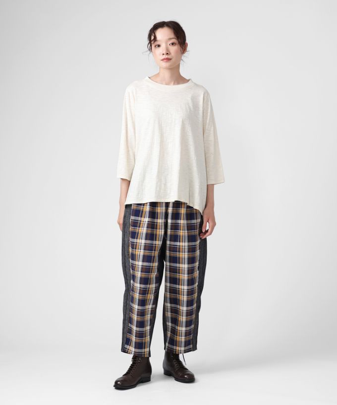 saramama様ご確認用 マオパンツ・24 ツイルチェック切り替えの後ろビッグポケット