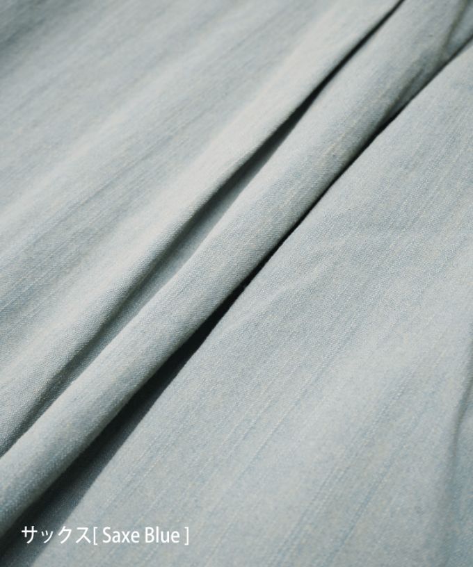 リリムドレス・B ブリーチオーバーダイのデニムバルーンスリーブドレス