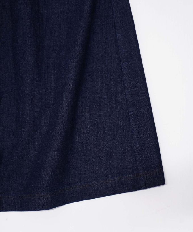 リリムドレス・B ブリーチオーバーダイのデニムバルーンスリーブドレス