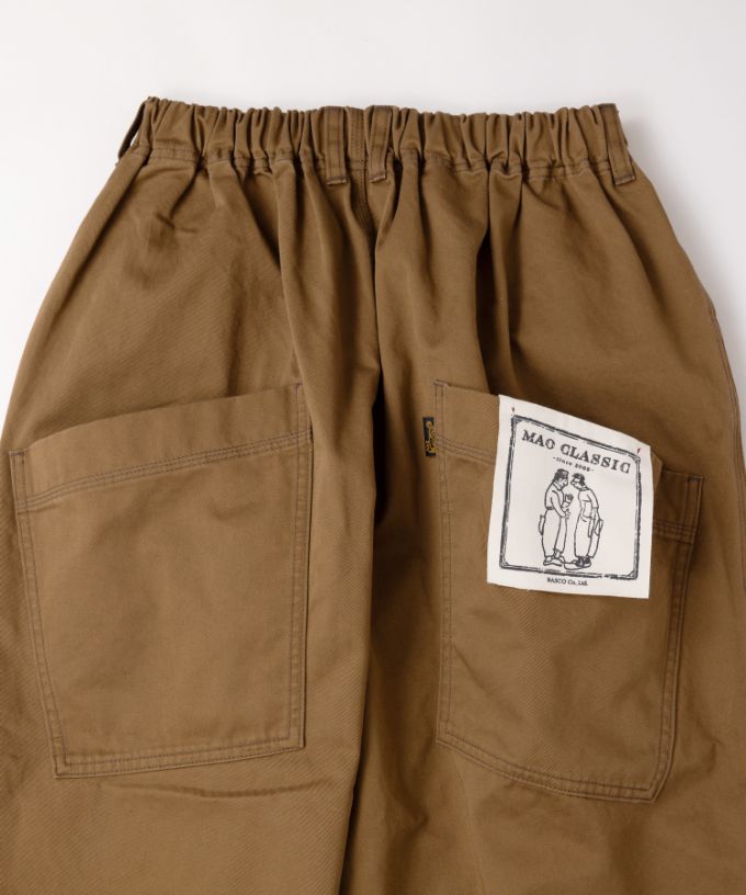 マオパンツチノ  キャメル 定番バックポケットパンツのチノ素材【フラッシャー＆ピスネーム付き】