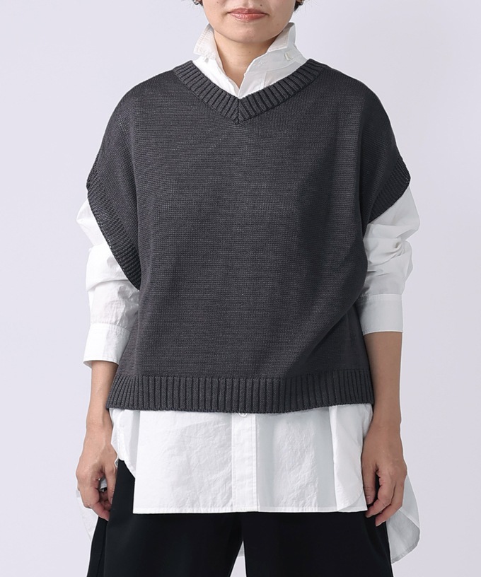 パスカルトップ　コットン2WAYニットベスト