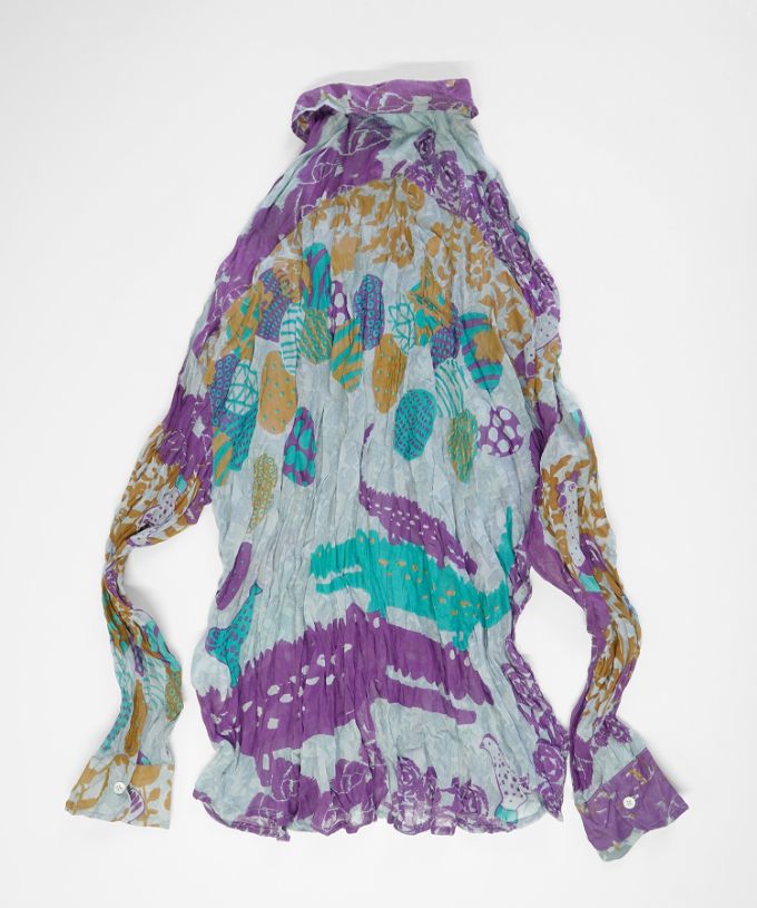 くさしゃつ　たまごのかぞく［Kusa Kanmuri　シルクコットンシャツ］