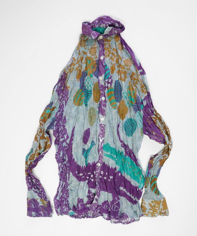 くさしゃつ　たまごのかぞく［Kusa Kanmuri　シルクコットンシャツ］