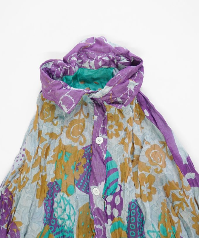 くさしゃつ　たまごのかぞく［Kusa Kanmuri　シルクコットンシャツ］