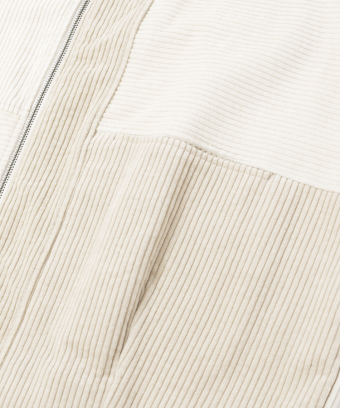 マルンベスト　ミックスコーデュロイのジップベスト