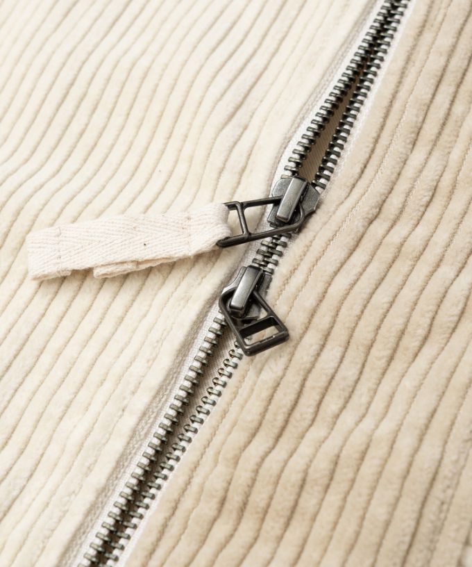 マルンベスト　ミックスコーデュロイのジップベスト