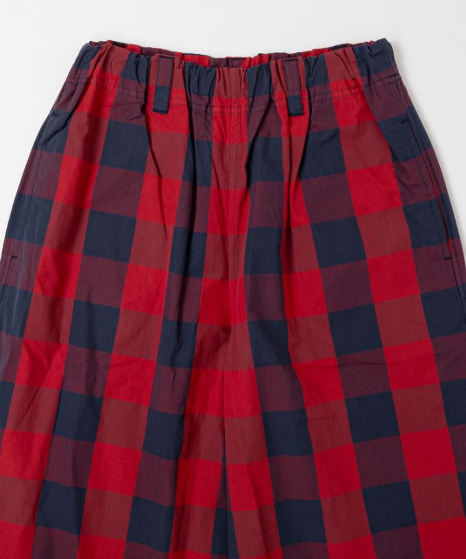 キャロルパンツ　ブロックチェックのワイドパンツ
