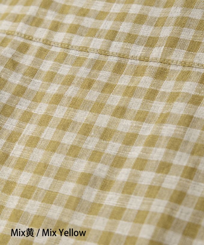 【SALE】リリムブラウス・7　ギンガムチェックのリネントップス