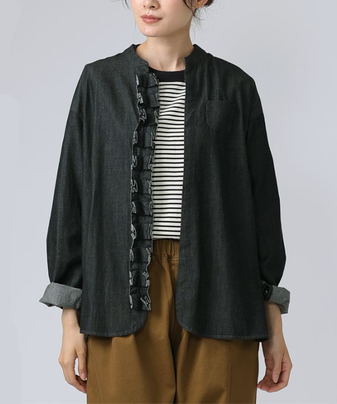 イザベル　フロントフリルのコットンジャケット