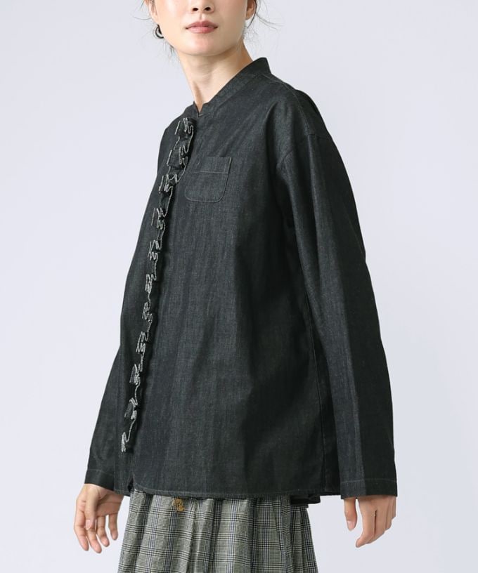 イザベル　フロントフリルのコットンジャケット