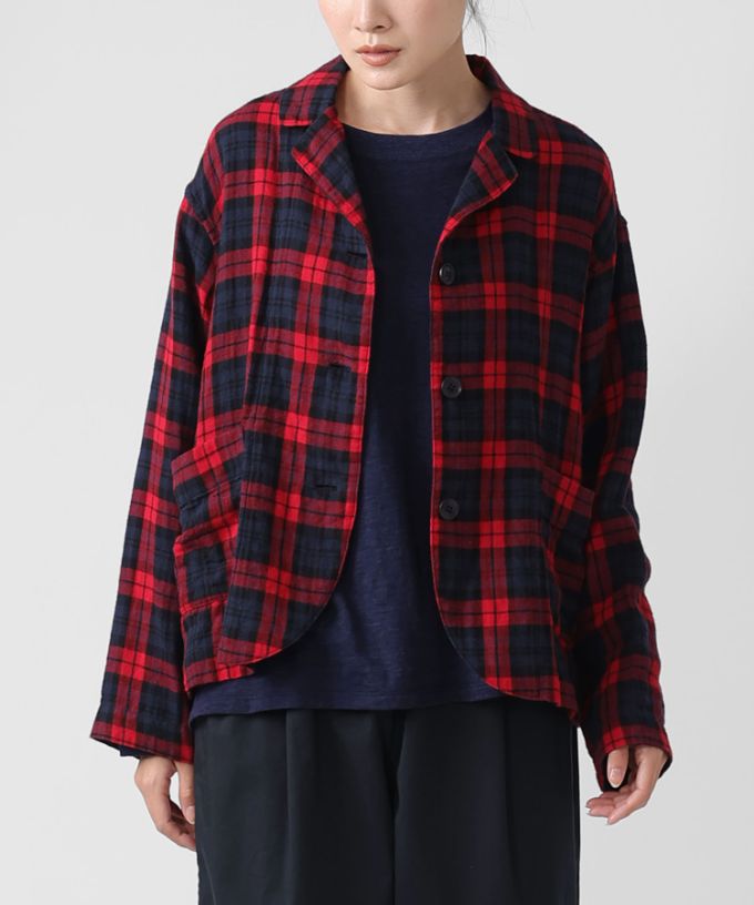 Underwater フィッシングジャケット レッド・ブラックチェック ルシタジャケット・C コットン赤チェックジャケット/ITEM,JACKET/TOPS