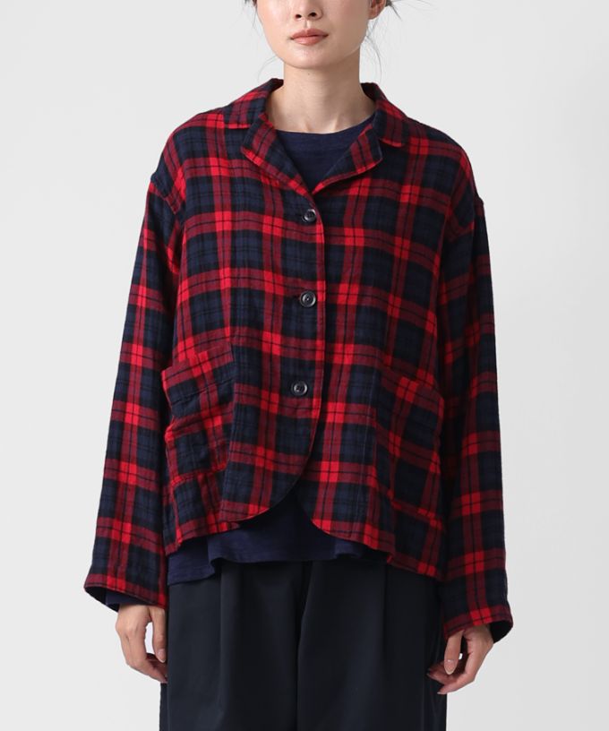 ルシタジャケット・Ｃ コットン赤チェックジャケット