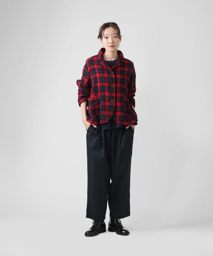 ルシタジャケット・C コットン赤チェックジャケット/ITEM,JACKET/TOPS