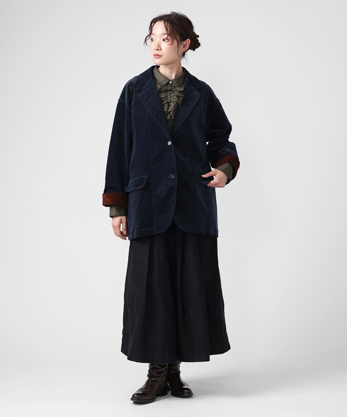 クラリス　細コーデュロイ素材のオーバーサイズジャケット