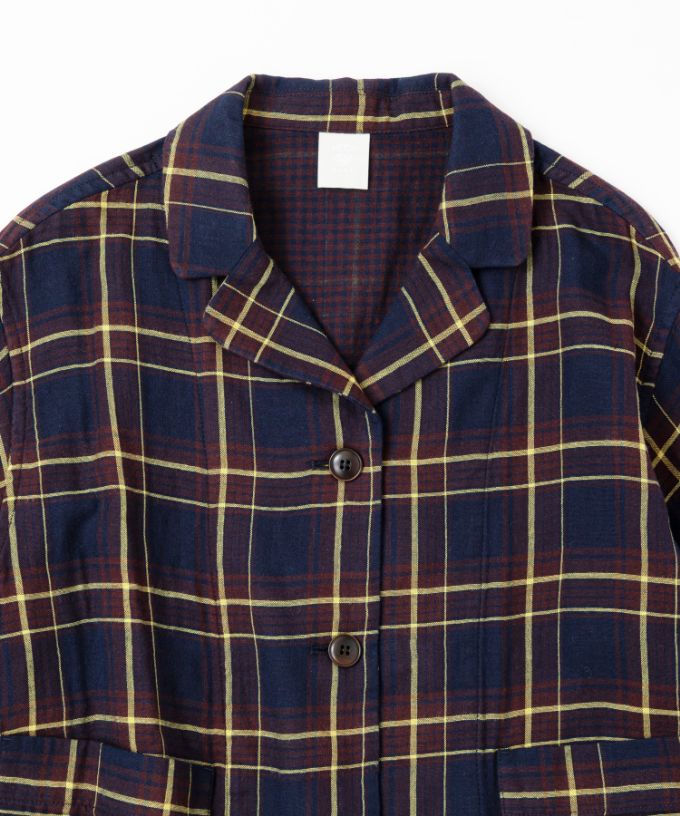 ルシタジャケット・D コットンガーゼのチェックジャケット/ITEM,JACKET