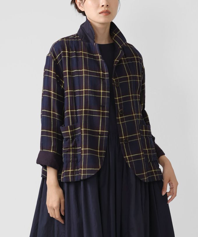 ルシタジャケット・D コットンガーゼのチェックジャケット/ITEM,JACKET
