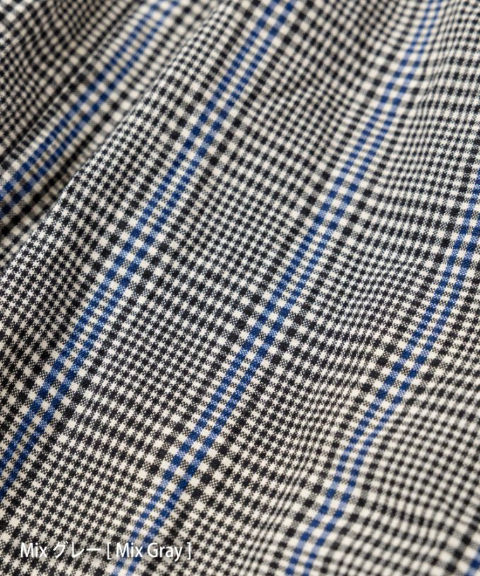 アンジェ・グレン・4【プラスサイズ】オリジナルグレンチェックの後ろタックブラウス