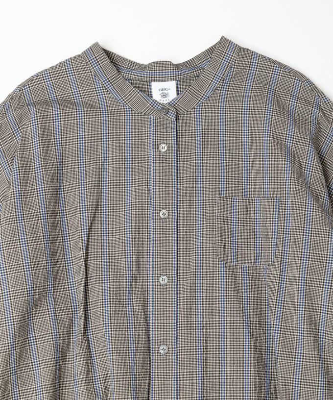 アンジェ・グレン・4【プラスサイズ】オリジナルグレンチェックの後ろタックブラウス