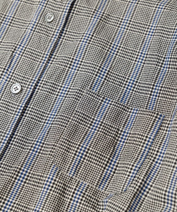 アンジェ・グレン・4【プラスサイズ】オリジナルグレンチェックの後ろタックブラウス