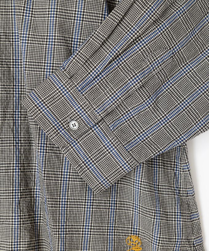 アンジェ・グレン・4【プラスサイズ】オリジナルグレンチェックの後ろタックブラウス