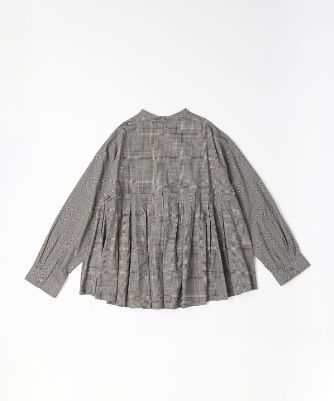 アンジェ・グレン・4【プラスサイズ】オリジナルグレンチェックの後ろタックブラウス