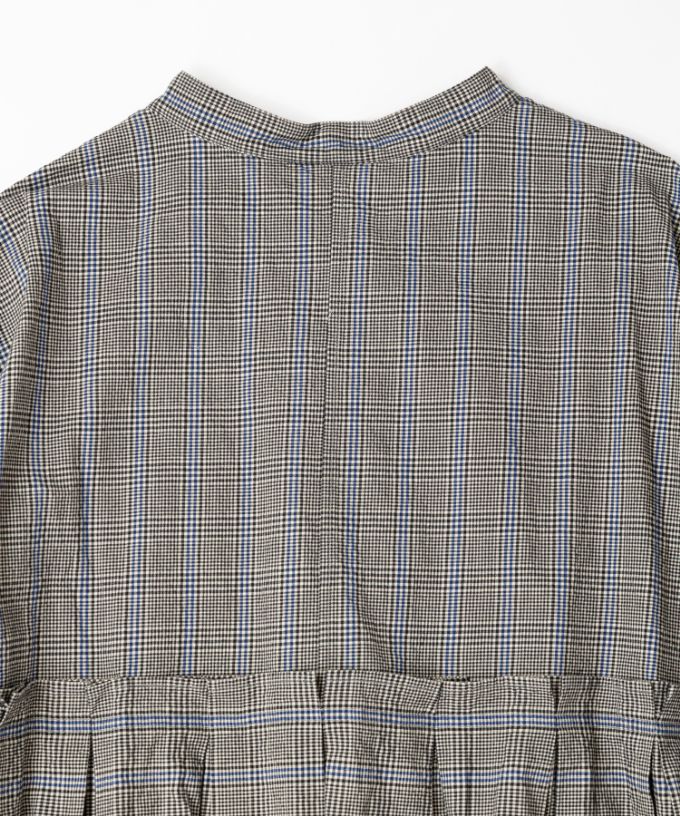 アンジェ・グレン・4【プラスサイズ】オリジナルグレンチェックの後ろタックブラウス