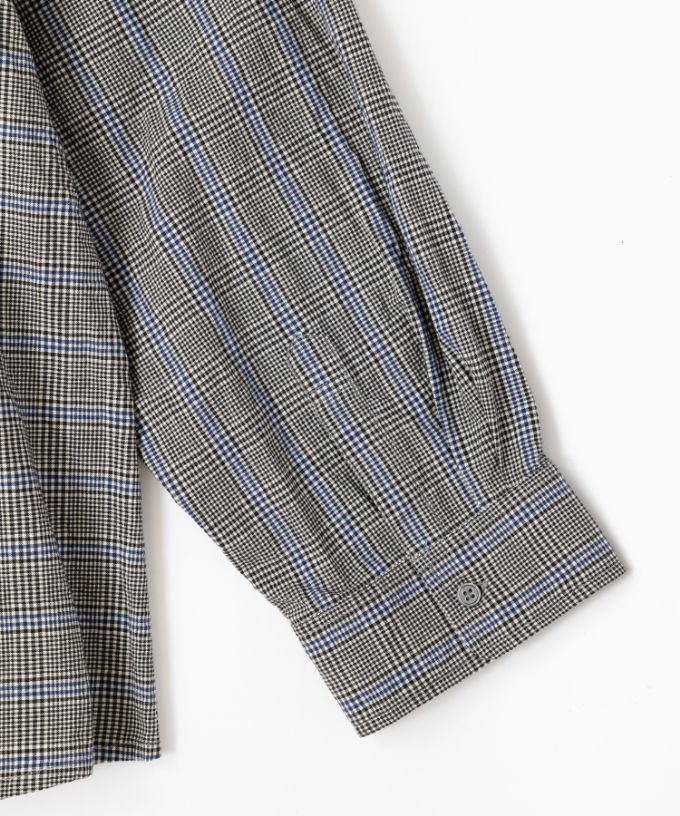 アンジェ・グレン・4【プラスサイズ】オリジナルグレンチェックの後ろタックブラウス